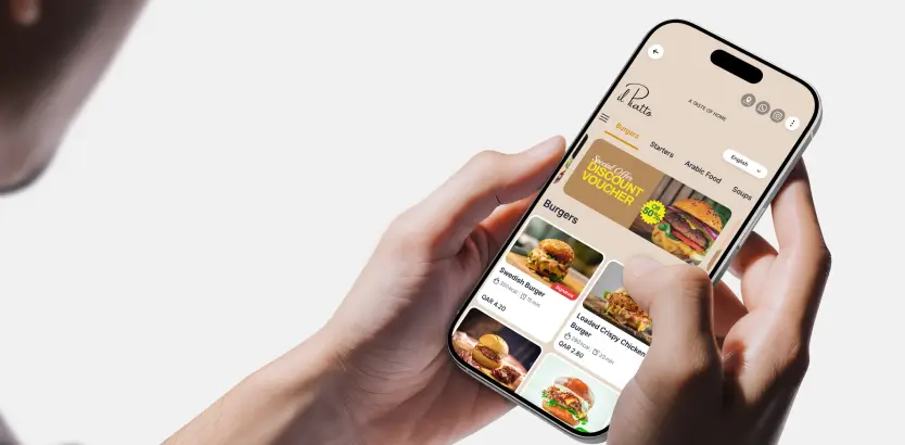 Customer browsing TableQR menu using his phone
