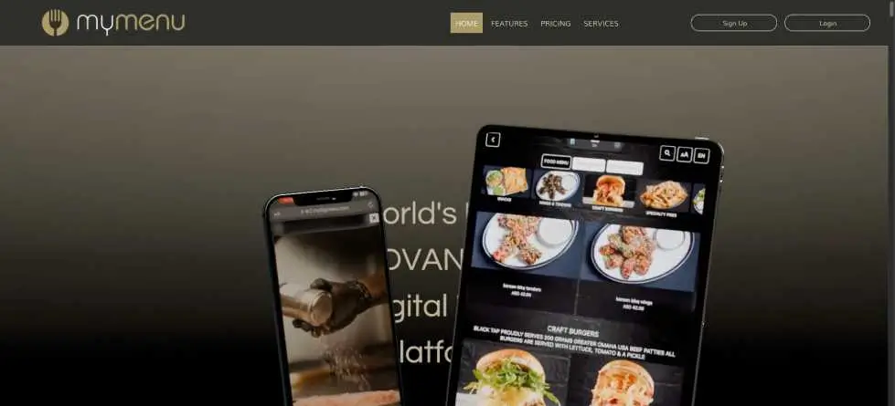 MyDigiMenu home screen