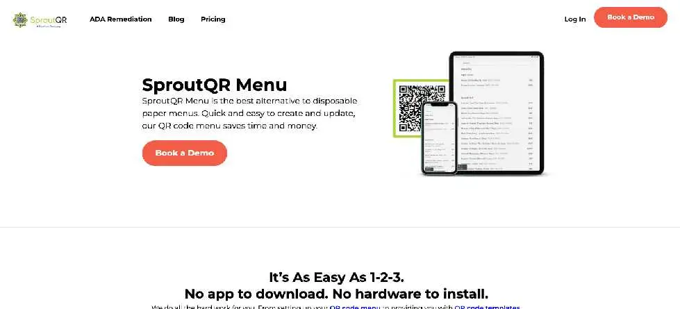 SproutQR home screen